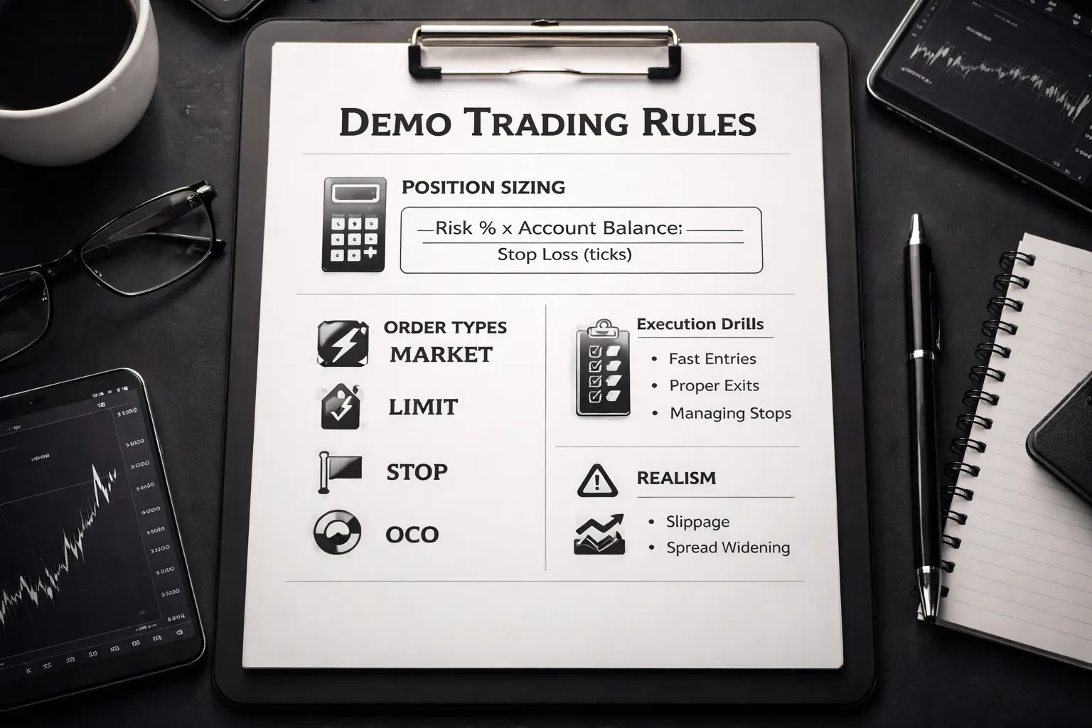 Demo trading practice: how to simulate real trading conditions (not fantasy results)