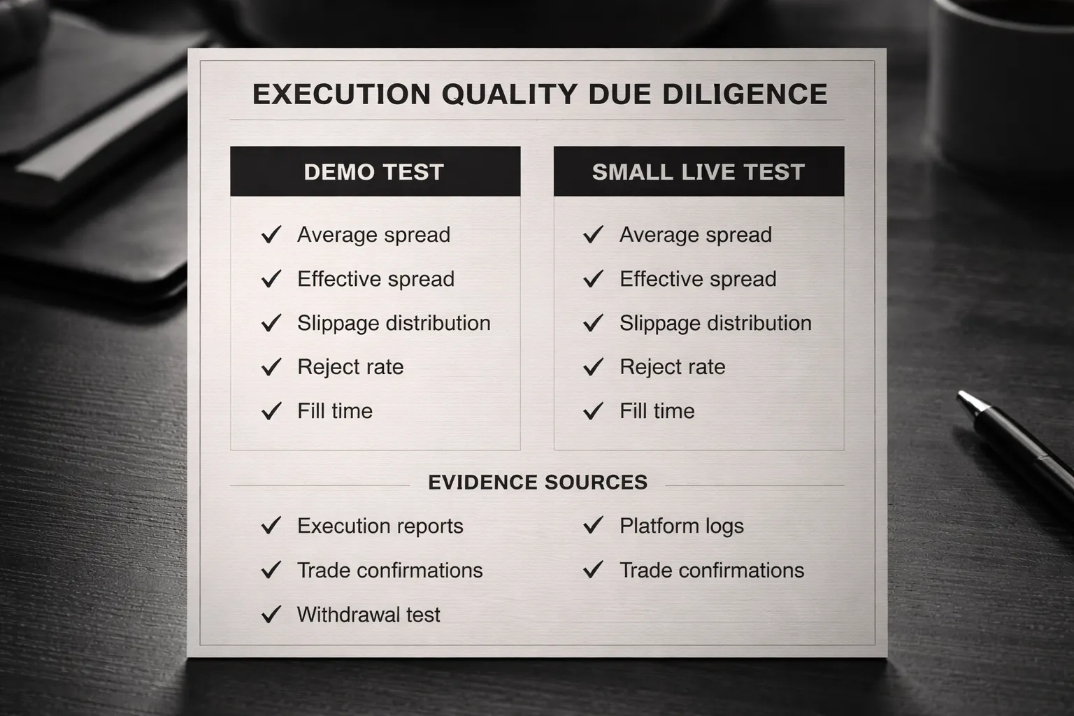 Due Diligence Checklist: Proving Execution Quality Before You Commit