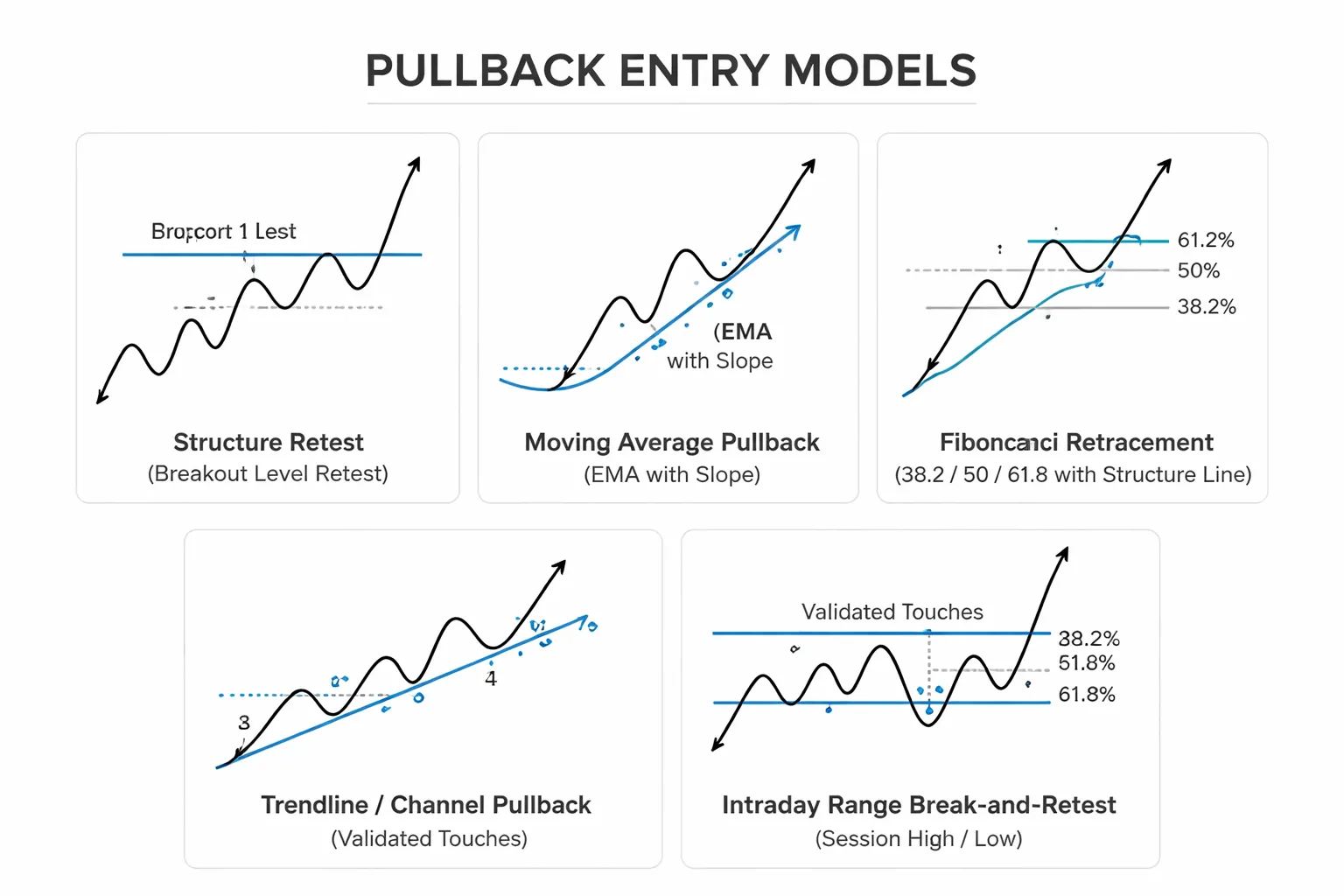 High-probability pullback entry models (choose one to master)
