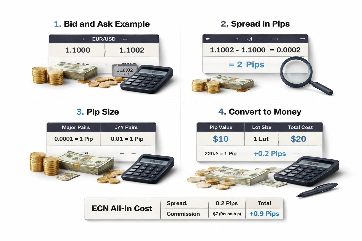How to calculate spread cost (step-by-step)