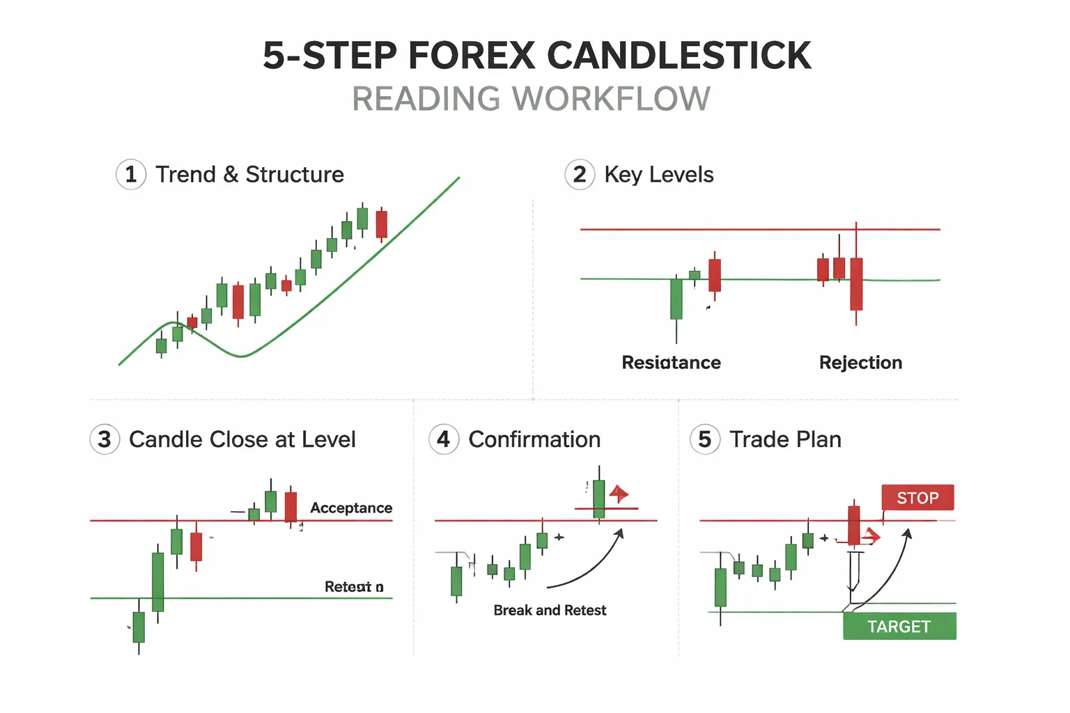 How to Read Candlestick Charts Step-by-Step (A Beginner Workflow)