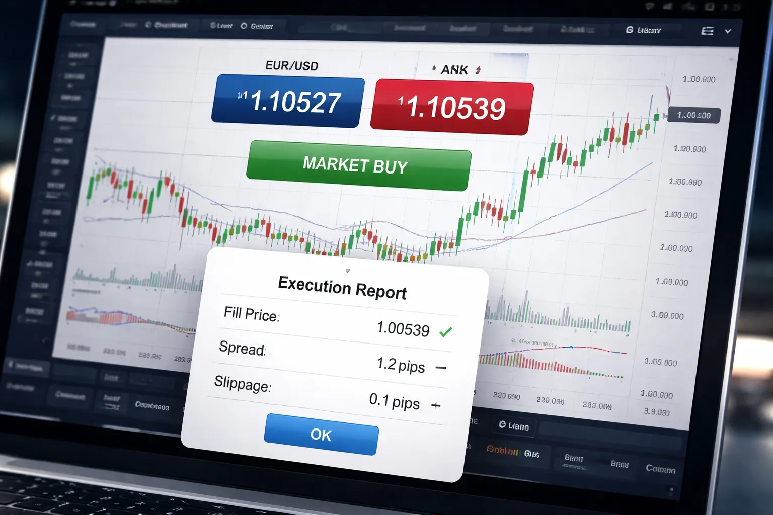 Market orders in forex (fast execution, variable price)