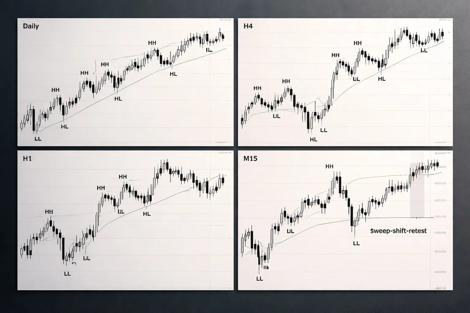 Multi-Timeframe Market Structure: Aligning Daily, H4, H1, and M15