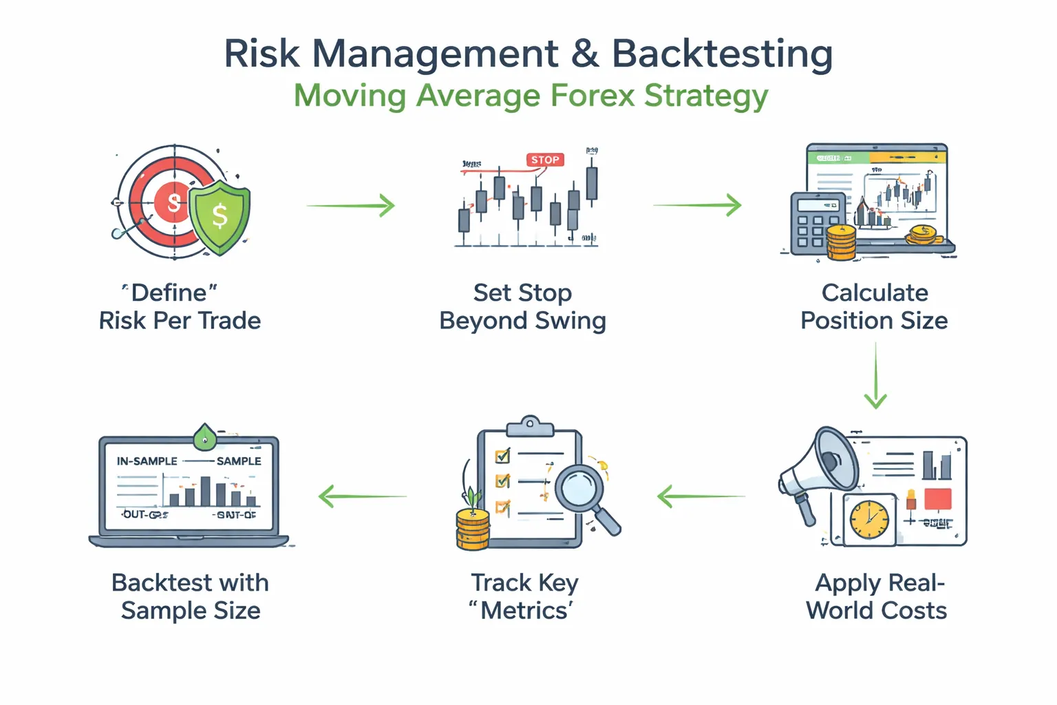 Risk management and backtesting moving average strategies in forex