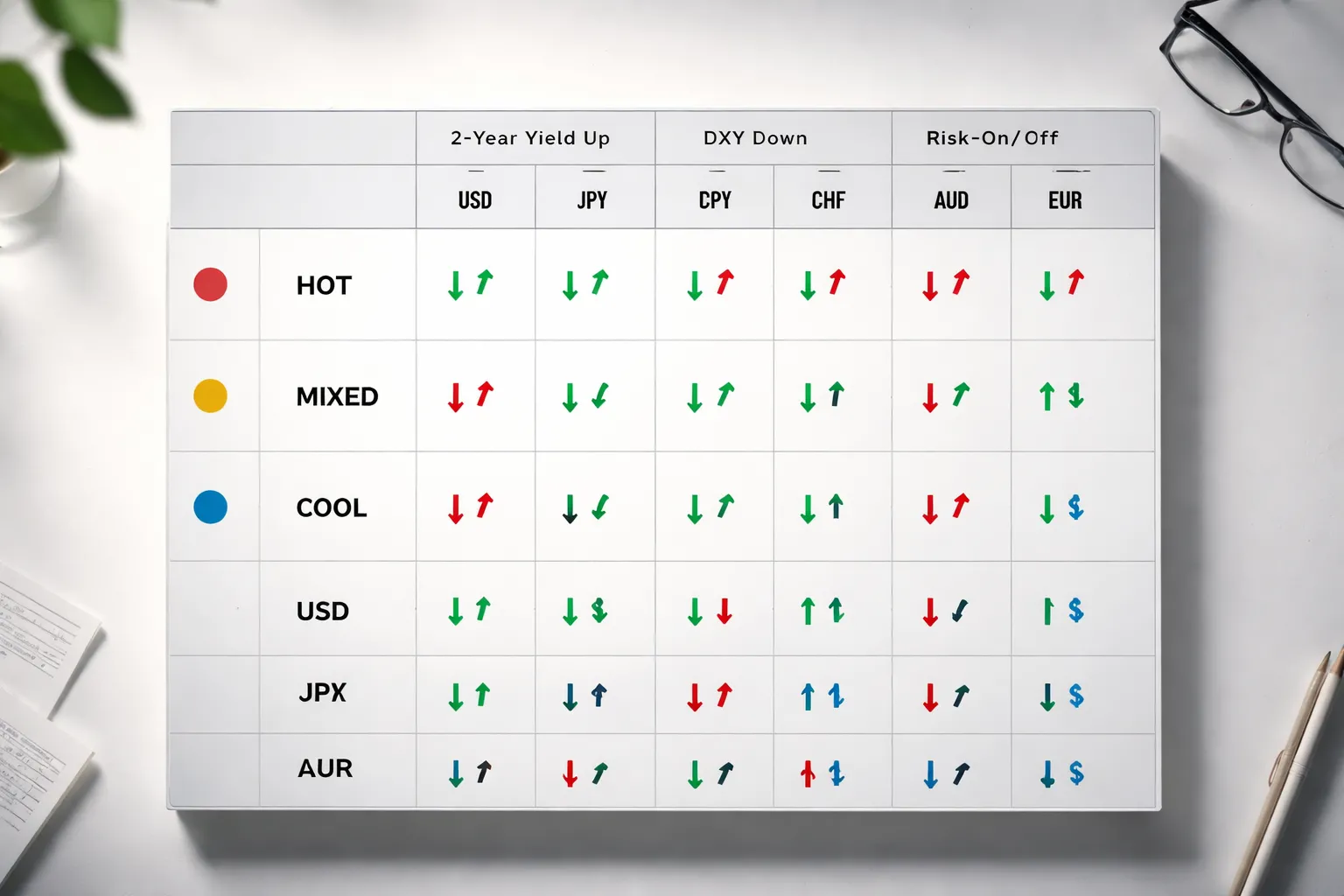 Scenario analysis: mapping CPI outcomes to currency reactions
