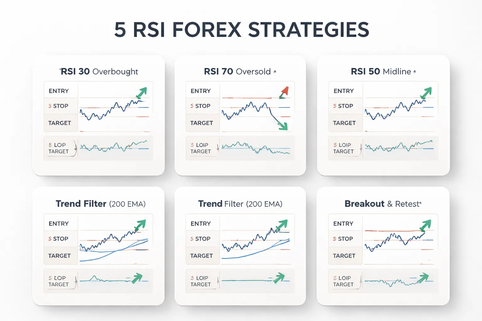 Simple RSI strategies (rules, entries, exits, and examples)