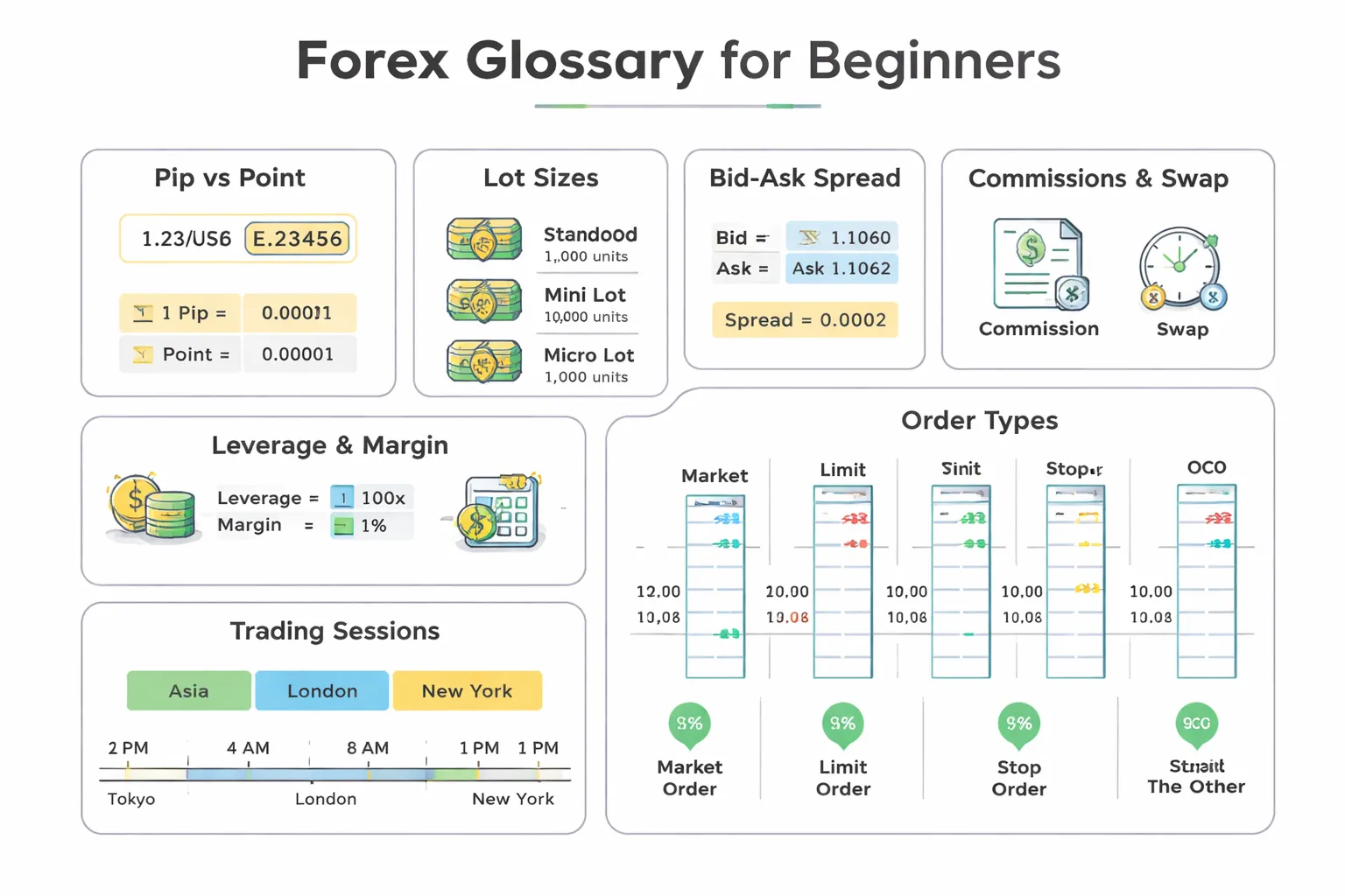 Step 2 — Learn Forex Market Basics (Beginner Glossary That Actually Matters)