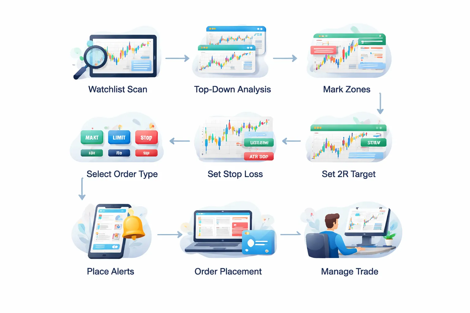 Step-by-step process: from chart scan to order placement