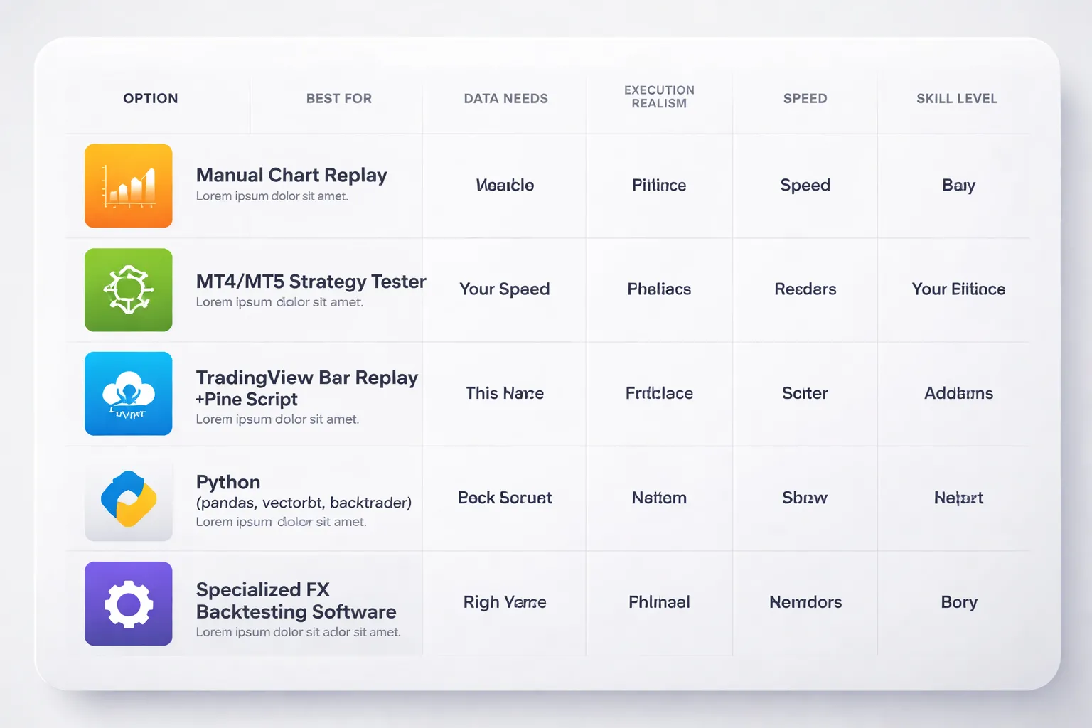 Tools to backtest a forex strategy (manual, platform-based, and coded)