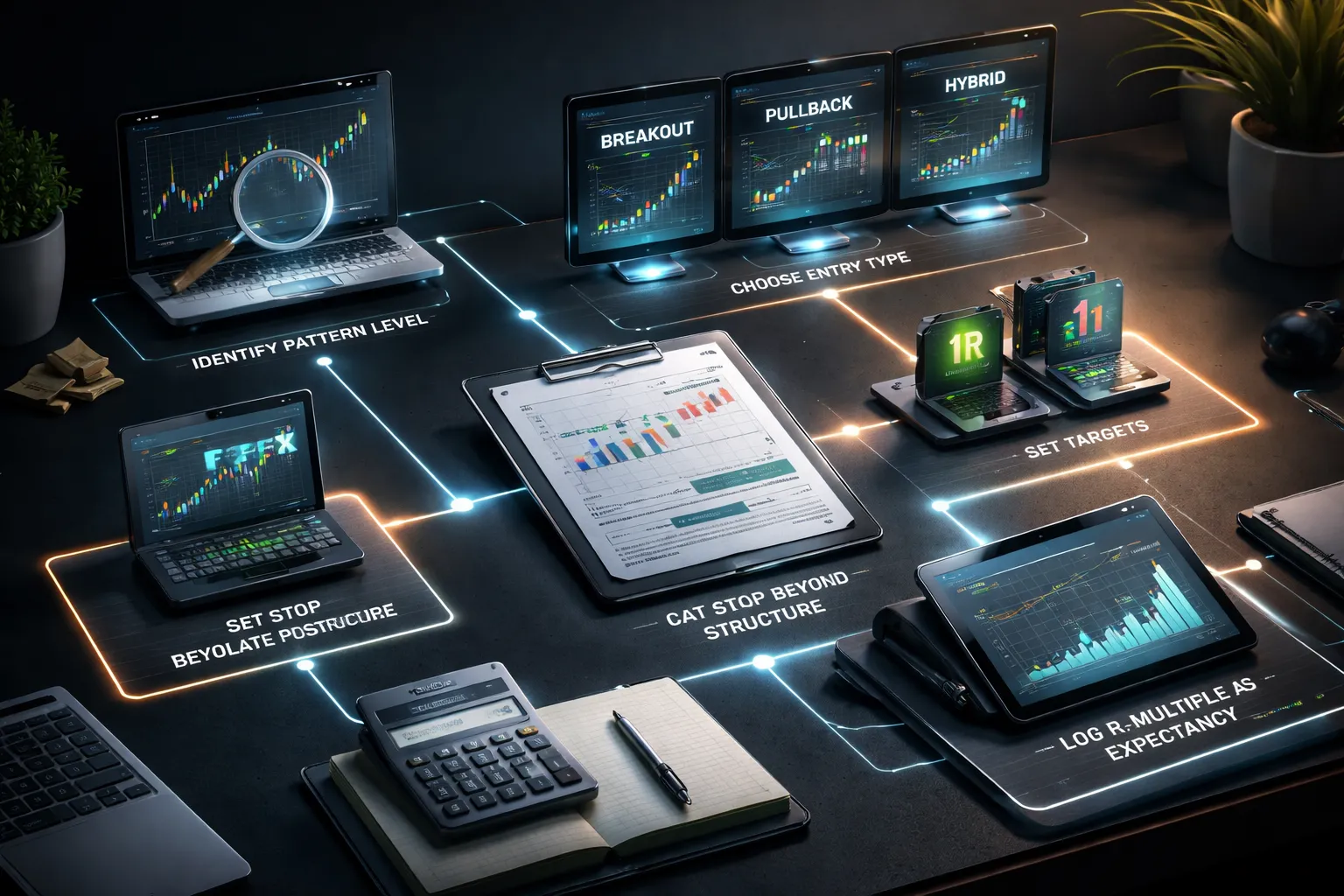 Trade planning: entries, stops, targets, and risk management