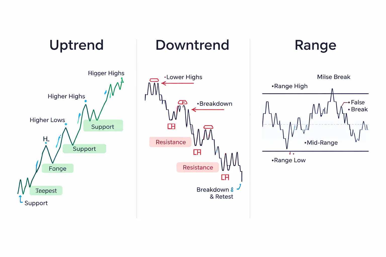 Trend Context: Using Support and Resistance in Uptrends, Downtrends, and Ranges