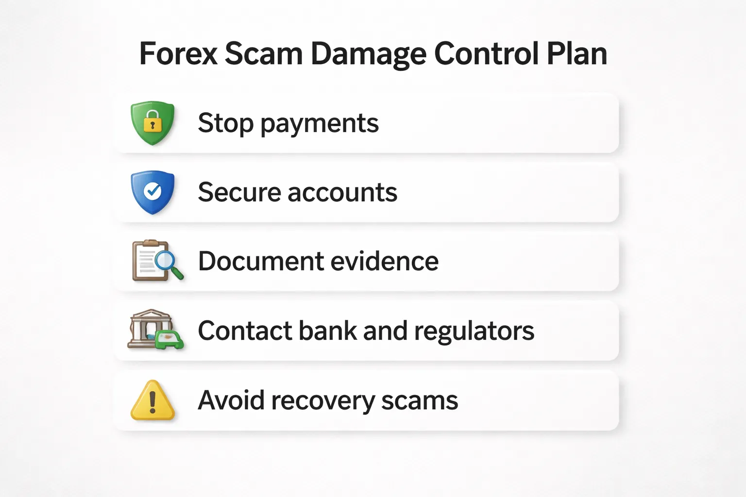 What to do if you suspect a forex scam (damage control plan)